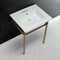 Fauceture KVPB25227W47 Dreyfuss 25" Console Sink W/SS Leg (4", 3 Hole), Wht/Brass KVPB25227W47 - alternate 5